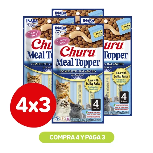 Pack 4x3 Churu Meal Topper Tuna Scallop 56 Gr