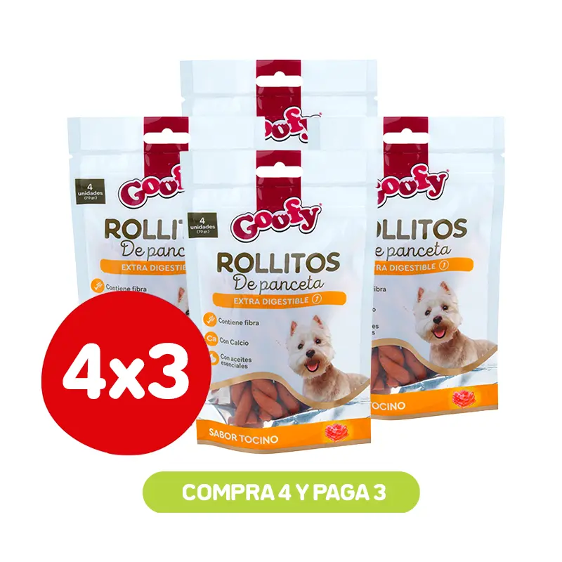 Pack 4x3 Goofy Rollitos de Panceta