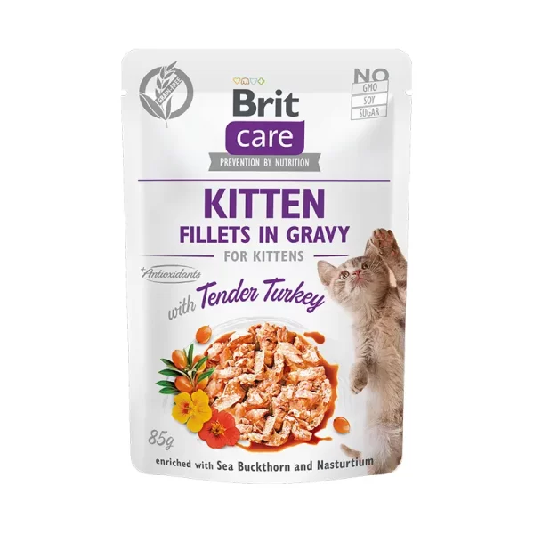 Brit Care Cat Pouch Fillets in Gravy Kitten Turkey 85 Gr