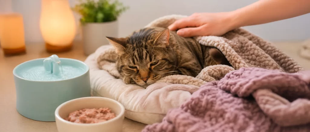 Cómo cuidar a un gato enfermo en casa: señales, cuidados y cuándo acudir al veterinario