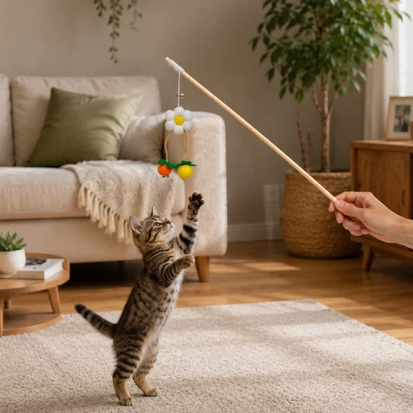 Varita Para Gato Diseño Flowers