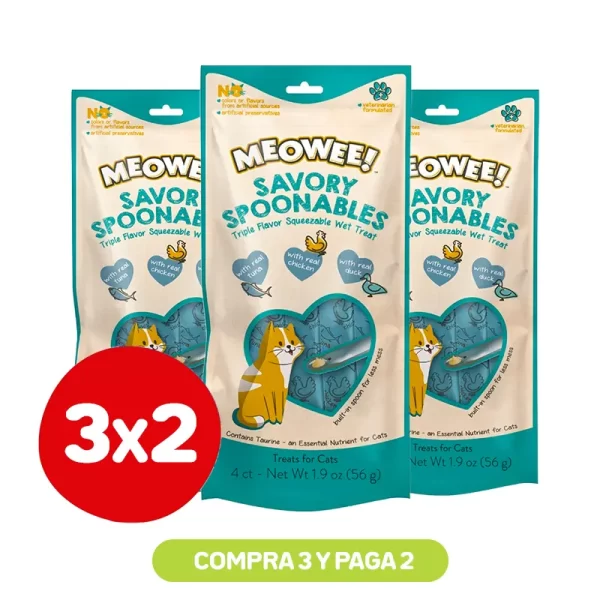 Pack 3x2 Meowee Spoon Tuna, Chicken and Duck 4Tb
