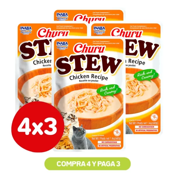 Pack 4X3 Churu Stew Chicken 40 Gr