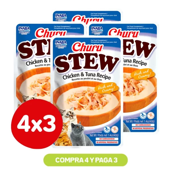 Pack 4X3 Churu Stew Chicken with Tuna 40 Gr
