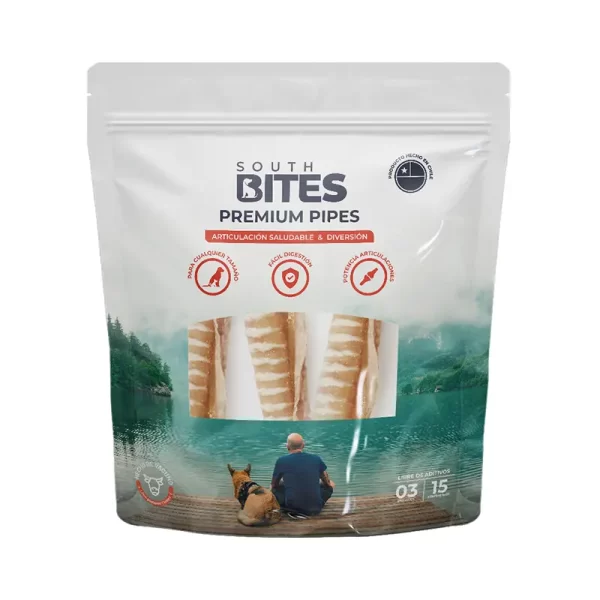 South Bites Premium Pipes Traquea de Vacuno 3 Unidades