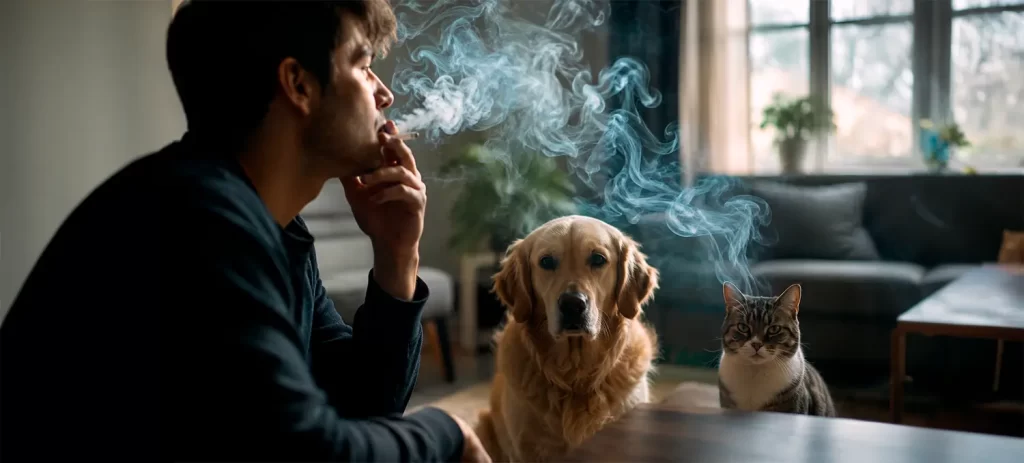 ¿El humo del cigarro afecta a perros y gatos? Riesgos y prevención