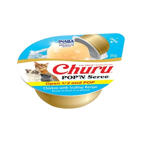 Churu Pop And Serve Pollo & Ostión 35 Gr 2 Unidades