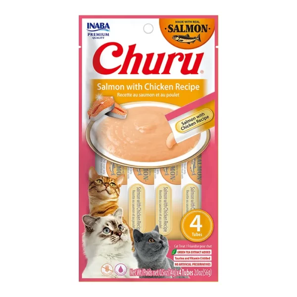 Churu Salmón Pollo 4 Tubos