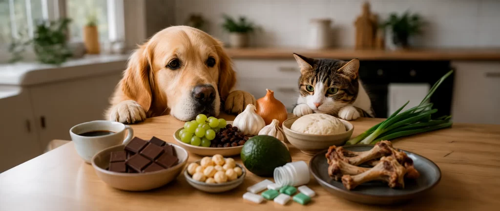 Qué no deben comer los perros y los gatos: alimentos peligrosos y qué hacer si los ingieren