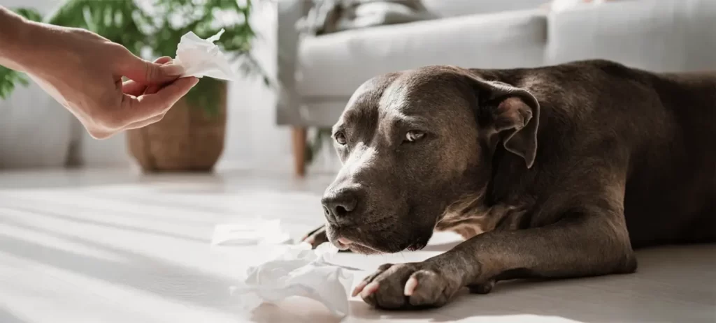 Mi perro vomita amarillo: causas y cuándo preocuparse