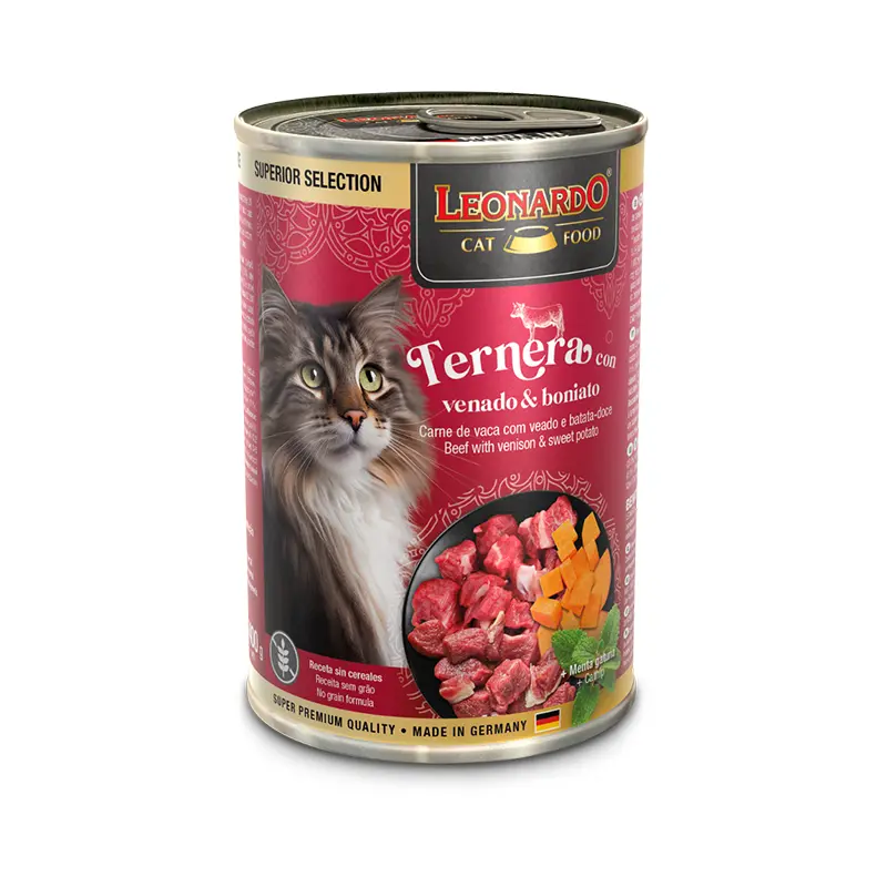 Leonardo Selección Suprema Ternera y Venado con Camote 400 Gr