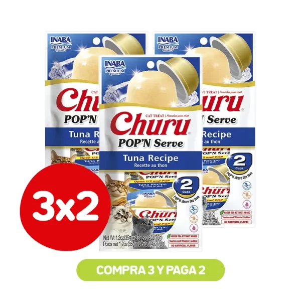 Pack 3X2 Churu Pop And Serve Atún 35 Gr
