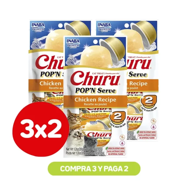 Pack 3X2 Churu Pop And Serve Pollo 35 Gr