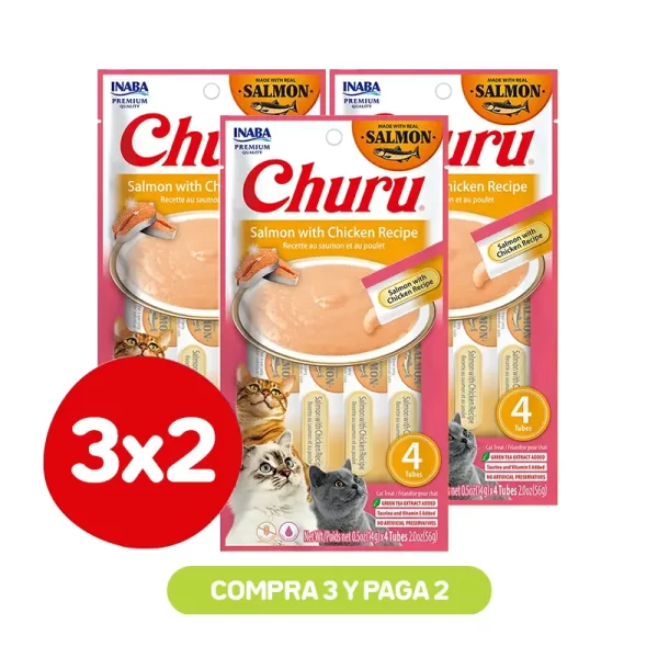 Pack 3X2 Churu Salmón Pollo