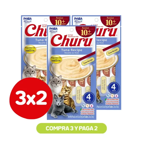 Pack 3X2 Churu Senior 10+ Atún