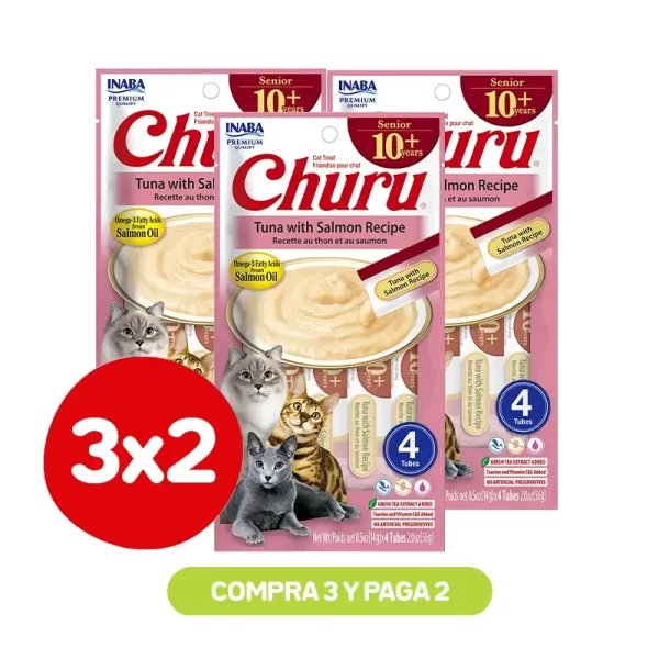 Pack 3X2 Churu Senior 10+ Atún Salmón