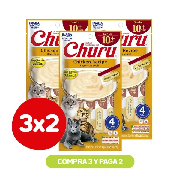Pack 3X2 Churu Senior 10+ Pollo