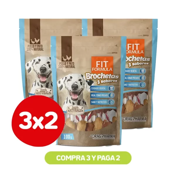 Pack 3X2 Fit Formula Brochetas 3 Sabores 100 Gr