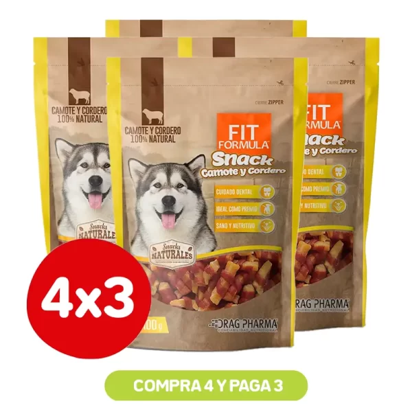Pack 4x3 Fit Formula Snack Camote y Cordero 100 Gr