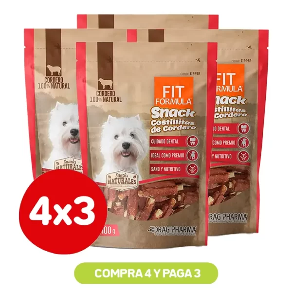 Pack 4x3 Fit Formula Snack Costillita de Cordero 100 Gr