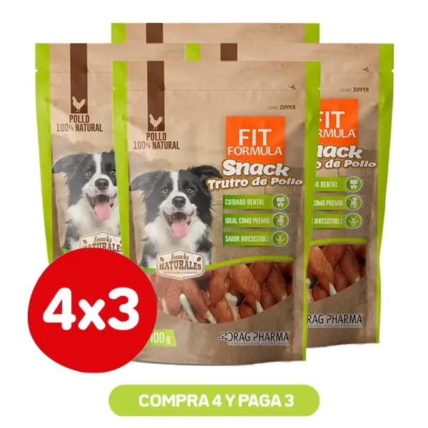 Pack 4x3 Fit Formula Trutro Pollo Deshidratado 100 Gr