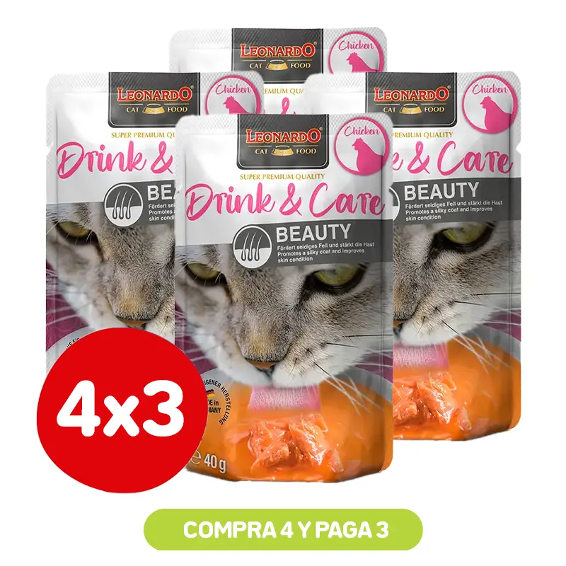 Pack 4x3 Leonardo Drink & Care Beauty 40Gr