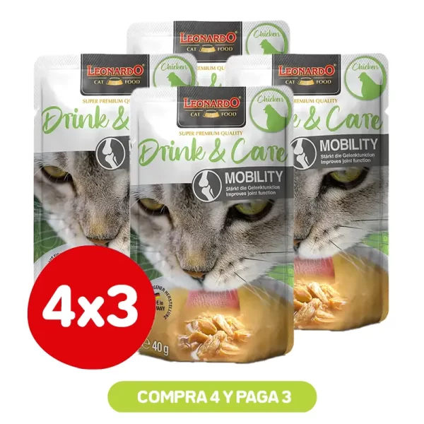 Pack 4x3 Leonardo Drink & Care Mobility 40Gr