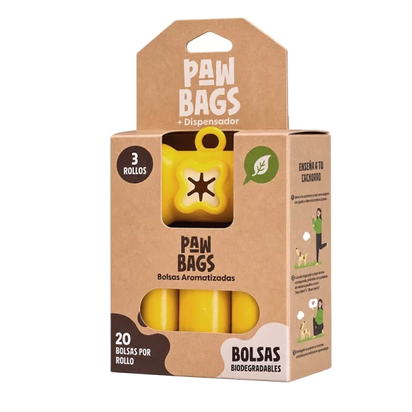 Paw Bags Limón Con Dispensador - 60 Unid