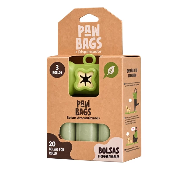 Paw Bags Manzana Con Dispensador - 60 Unid
