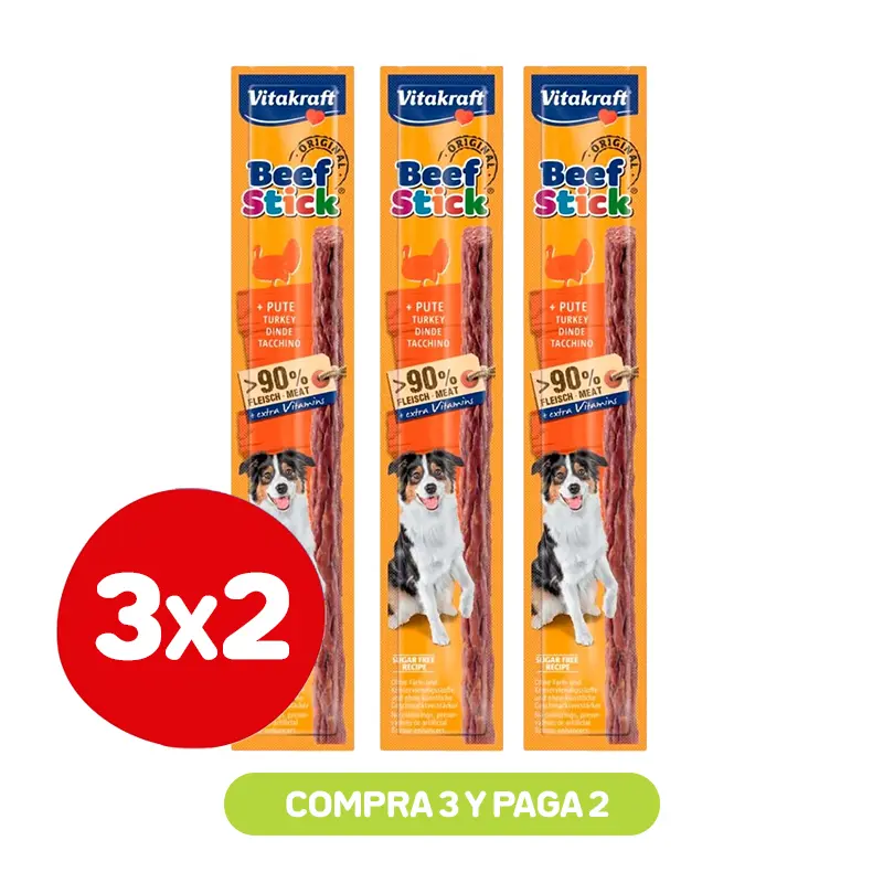 Pack 3x2 Vitakraft Beef Stick Pavo/Turkey 12 Gr