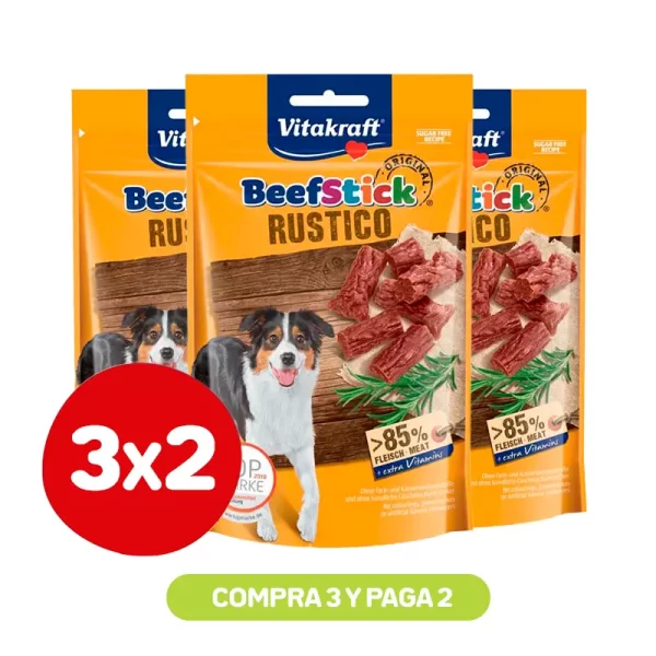 Pack 3x2 Vitakraft Beef Stick Rustico 55 Gr