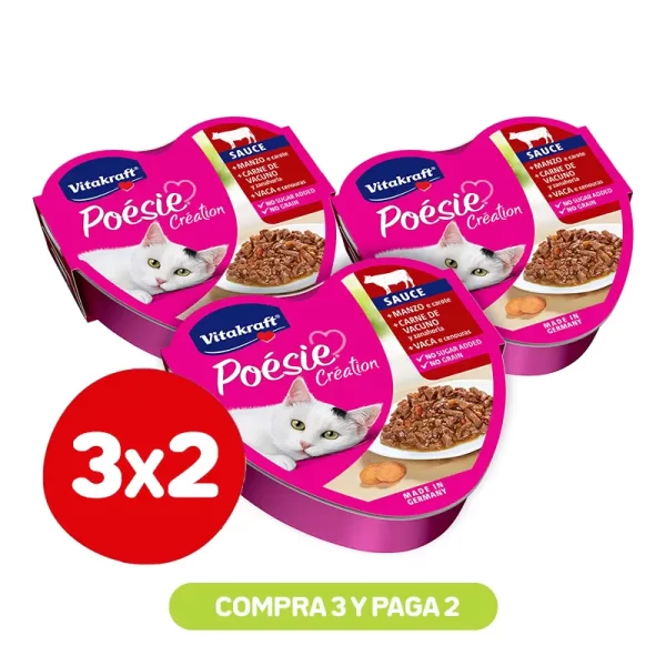 Pack 3x2 Vitakraft Poesie Creation Carne 85 Gr