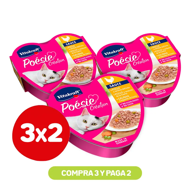 Pack 3x2 Vitakraft Poesie Creation Pollo 85Gr