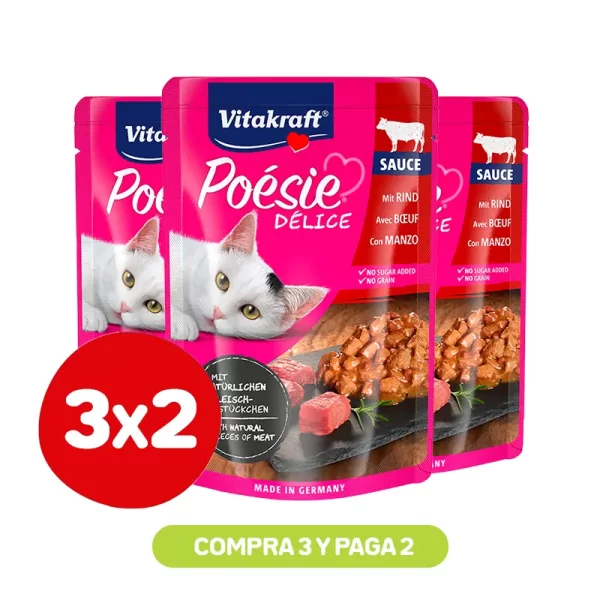 Pack 3x2 Vitakraft Poesie Delice Carne 85 Gr
