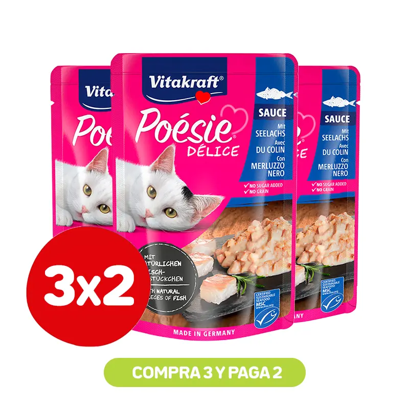 Pack 3x2 Vitakraft Poesie Delice Pescado 85 Gr